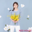 【RED HOUSE 蕾赫斯】優雅珍珠包袖雪紡上衣(共2色)
