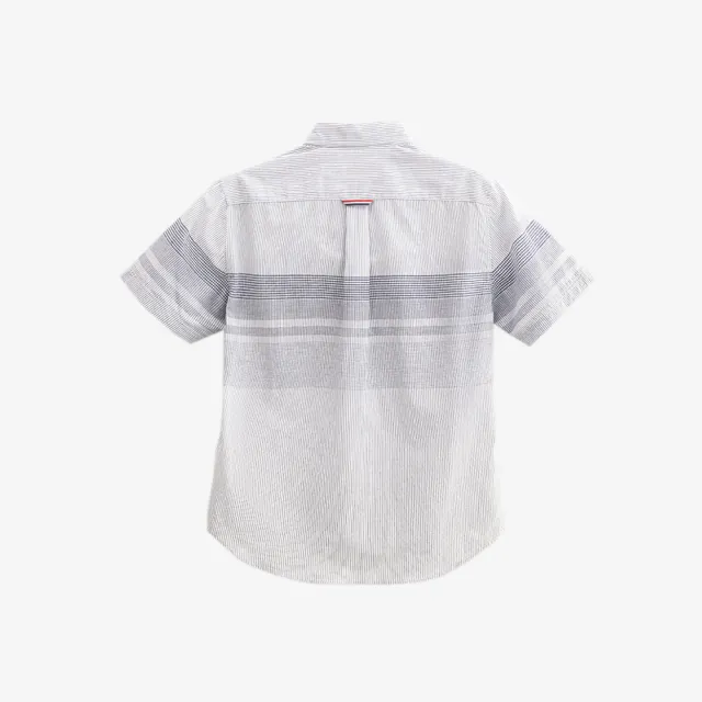 【Arnold Palmer 雨傘】男裝-質感格紋純棉短袖襯衫(白色)