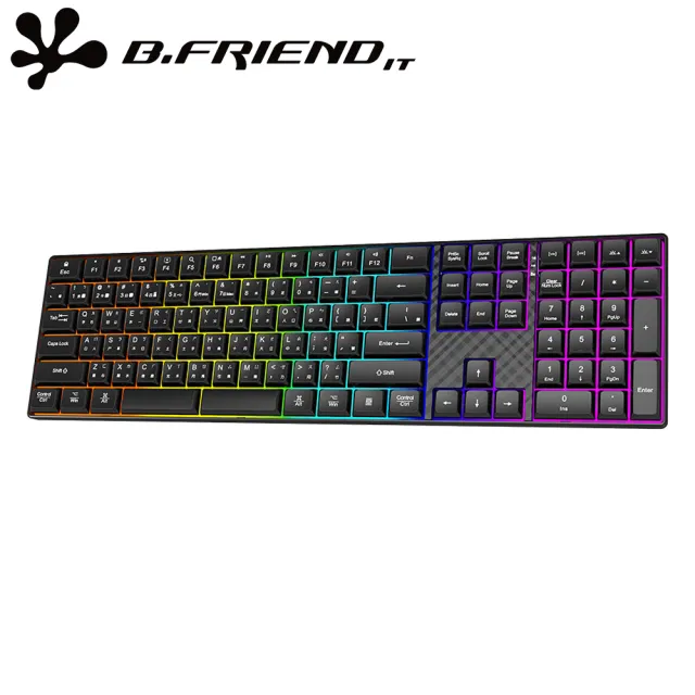 【B.Friend】B.FRIEND K10 2.4G 藍牙無線 三模發光充電式鍵盤(同時也是有線鍵盤)
