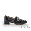 【Keeley Ann】愛心牛漆皮方根樂福鞋(黑色425972110-Ann系列)