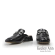 【Keeley Ann】率性牛漆皮低跟穆勒鞋(黑色424972110-Ann系列)