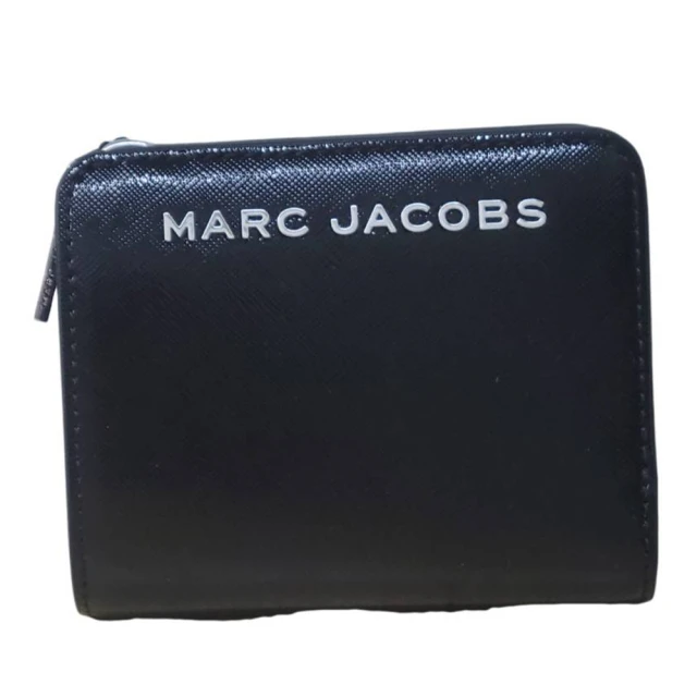 MARC JACOBS 馬克賈伯 MARC JACOBS 銀色logo黑色零錢包短夾(贈原廠紙袋)