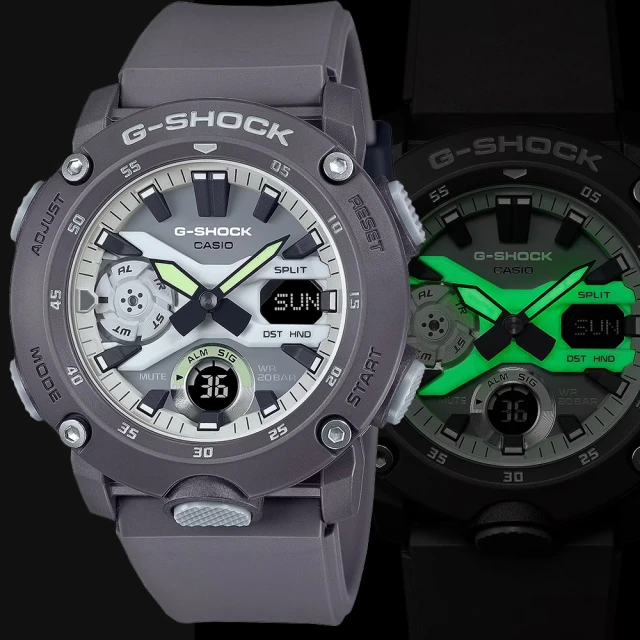 CASIO 卡西歐 G-SHOCK 綠光系列運動手錶(GA-2000HD-8A)