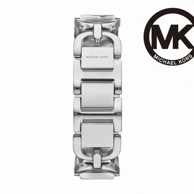 【Michael Kors 官方直營】MK Empire 低調銀采 LOGO 女錶 銀色不鏽鋼錶帶 手錶 30MM MK7407