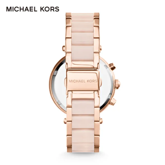 【Michael Kors 官方直營】Parker 優雅迷人三眼計女錶 時玫瑰金不鏽鋼錶帶 手錶 39MM MK5896