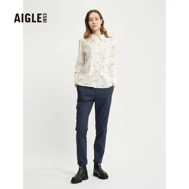 【AIGLE】女抗UV快乾長褲AG-3A283A057 深藍(女長褲 抗UV長褲 快乾長褲 彈性長褲)