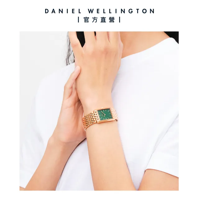 【Daniel Wellington】DW 手錶 Bound 32x22mm 摩登九鍊式精鋼方錶(玫瑰金)