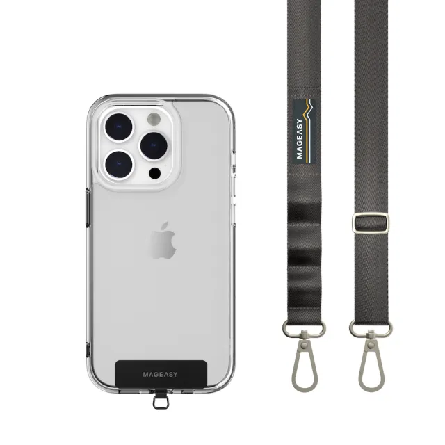 【MAGEASY】iPhone/安卓 手機掛繩掛片組 STRAP 20mm(手機掛繩+掛繩夾片)