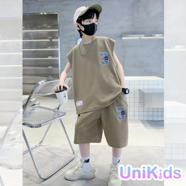 UniKids 中大童裝休閒運動五分褲 X設計感 男大童裝 