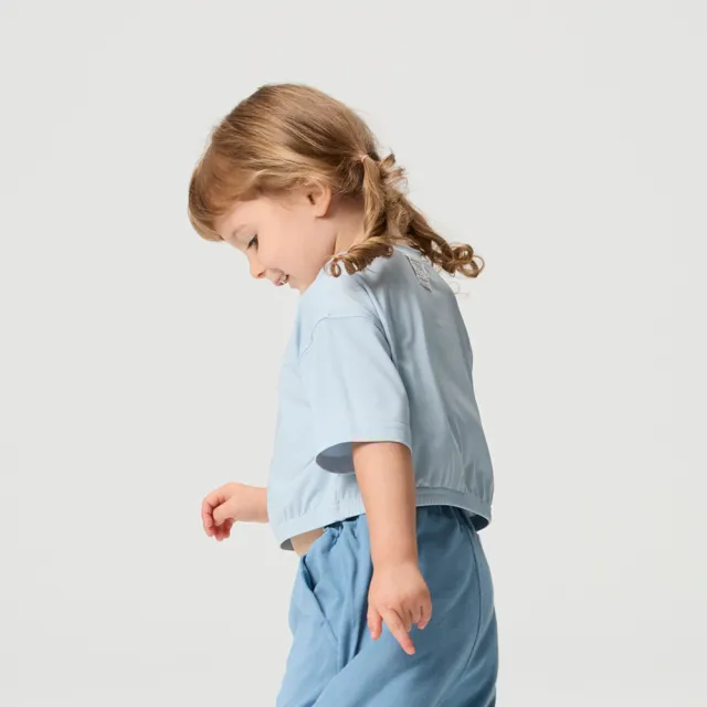 【奇哥】CHIC BASICS系列 女童裝 短版縮口上衣-長效涼爽+抗UV(2-8歲)