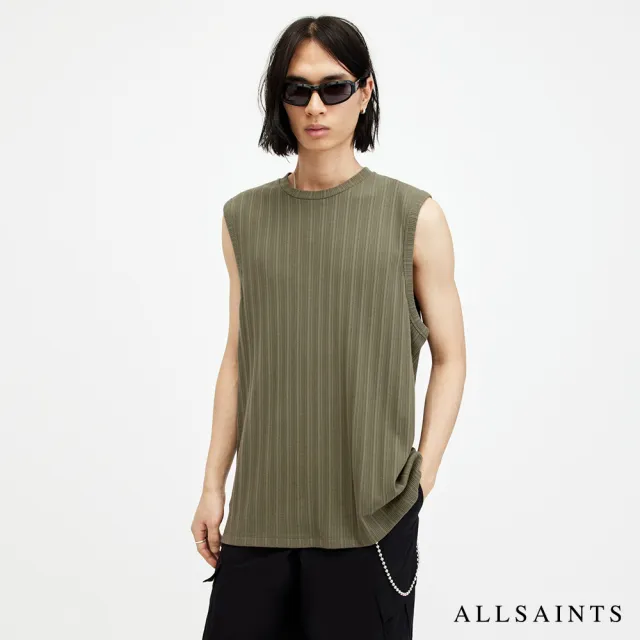 【ALLSAINTS】MADISON 棉質寬鬆無袖背心-橄欖綠 M022JA(舒適版型)