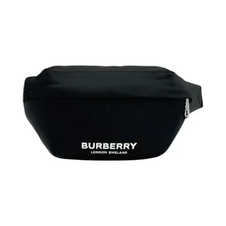 【BURBERRY 巴寶莉】Sonny 印花尼龍斜背/腰包(8049095-黑)