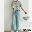 【UniStyle】韓版短袖T恤 甜美發泡蝴蝶結上衣 UP1599(花灰)