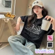 【UniKids】中大童裝短袖T恤 星光閃閃設計字母印花 女大童裝 CVT333(玫紅 黑)