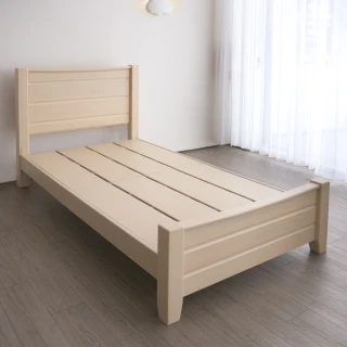 【麗得傢居】尚品3.5尺實木床架 單人加大床組(共2色)