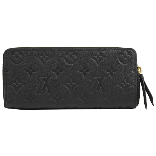 【Louis Vuitton 路易威登】LV M60171 Clemence 經典花紋小牛皮壓紋拉鍊零錢長夾(現貨)