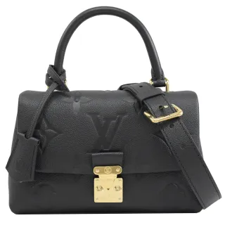 【Louis Vuitton 路易威登】LV M45977 MADELEINE BB 經典LOGO小牛皮壓花手提翻蓋兩用包(現貨)