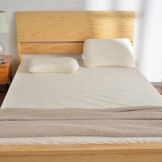 【班尼斯】雙人5x6.2尺x7.5cm馬來西亞製天然乳膠床墊+二顆-工學枕(頂級雙面護膜高純度95)