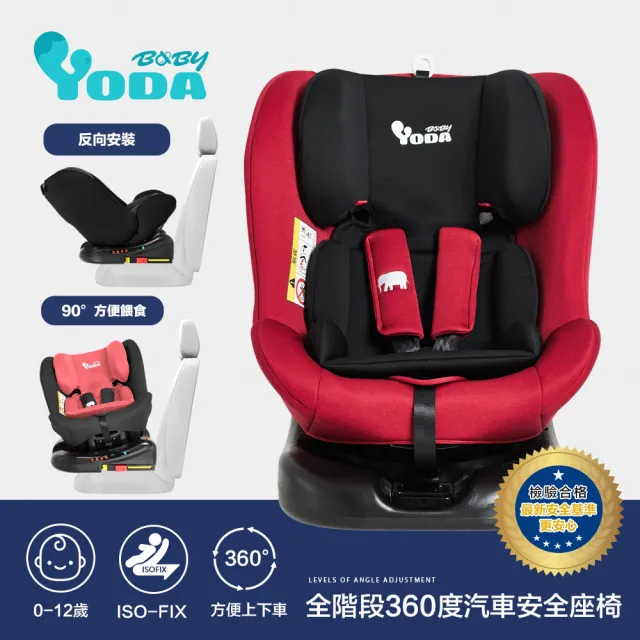 【YODA】VIP限定 0-12歲適用360度汽車兒童安全座椅/汽座(ISOFIX/車置安全帶全通用)