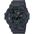 【CASIO 卡西歐】G-SHOCK 虛擬世界 霓虹科幻雙顯手錶(GA-700MF-1A)