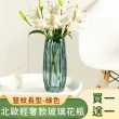 【好拾選物】北歐輕奢款豎紋長型玻璃花瓶(2入組)