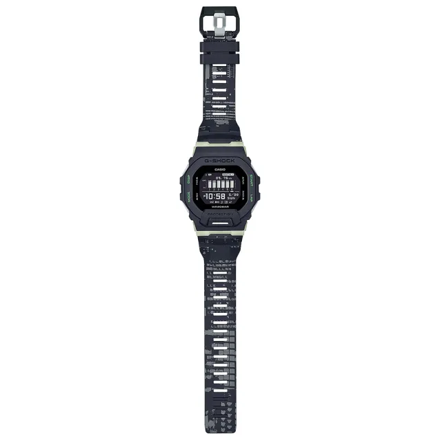 【CASIO 卡西歐】G-SHOCK 夜光迷彩 城市夜景系列藍芽手錶(GBD-200LM-1)