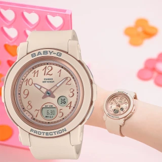【CASIO 卡西歐】BABY-G 金屬色雙顯女錶-奶茶色(BGA-290SA-4A)