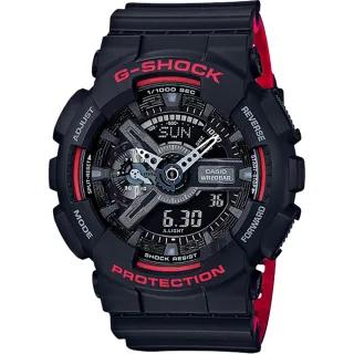 【CASIO 卡西歐】G-SHOCK 人氣經典紅黑雙顯手錶 畢業禮物 送禮(GA-110HR-1A)