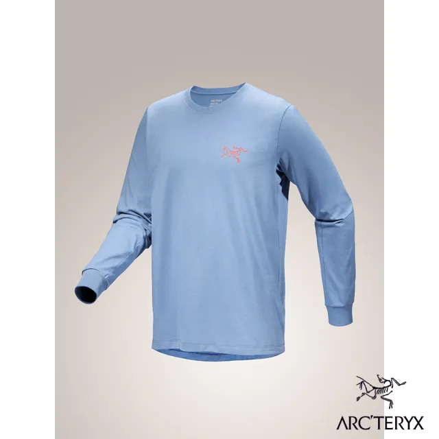 【Arcteryx 始祖鳥官方直營】男 ArcMulti Bird 長袖休閒Tee(石洗藍)