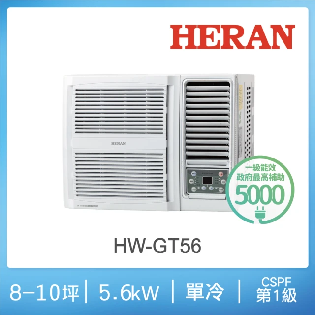 HERAN 禾聯 8-10坪 R32 一級變頻冷專窗型空調(HW-GT56)