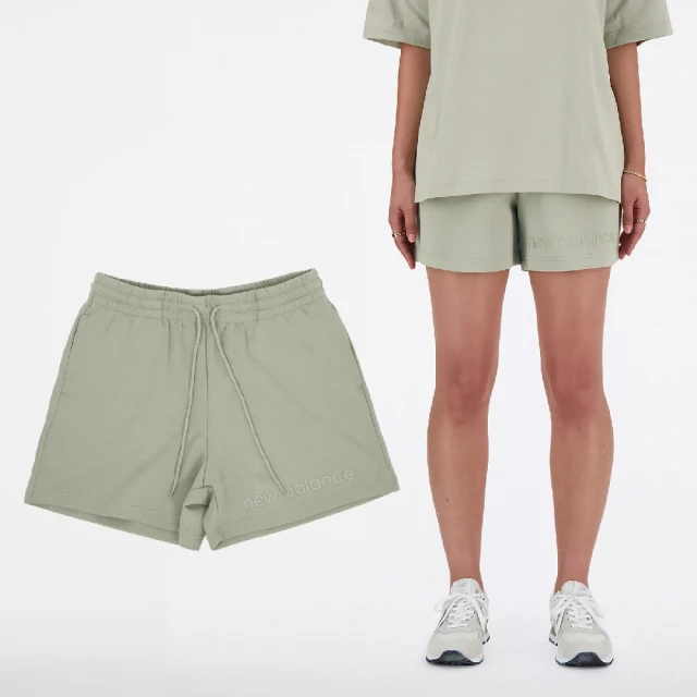 NEW BALANCE 短褲 Hyper Density Shorts 女款 綠 針織 抽繩 褲子 NB(WS41550OVN)