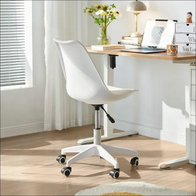【hoi! 好好生活】林氏木業現代簡約清新電腦椅 BY023-白色
