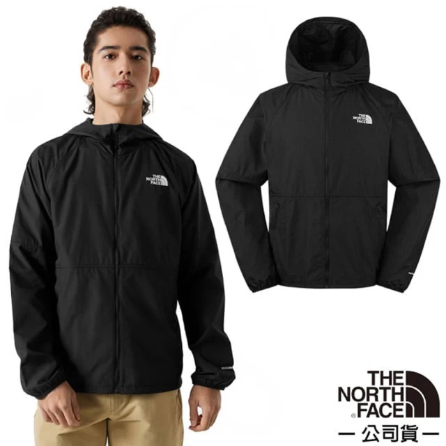 The North Face 男 WindWall 輕薄款 防風防潑水可調節連帽外套.風衣.休閒夾克(81PO-JK3 黑 N)