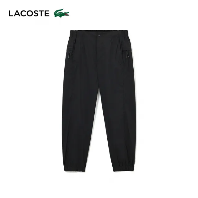 【LACOSTE】男裝-休閒縮口工作長褲(黑色)