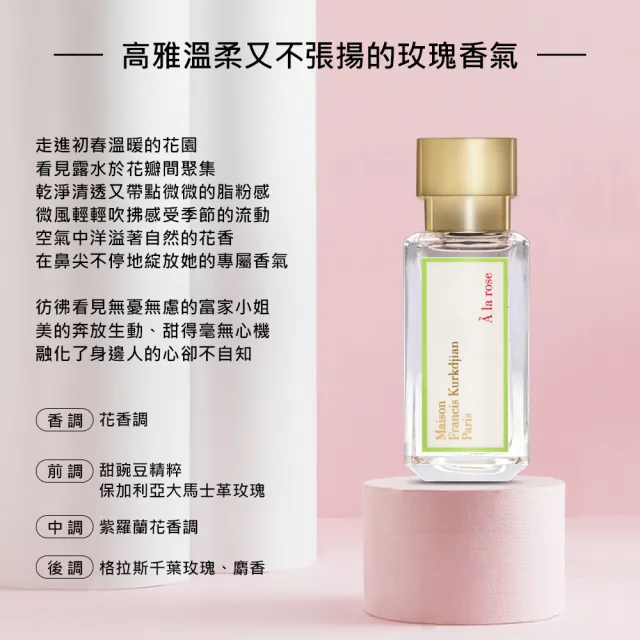 【Maison Francis Kurkdjian】A La Rose 愛戀玫瑰女性淡香精 35ml(平行輸入)