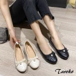 【Taroko】輕鬆通勤蝴蝶結珍珠圓頭平底休閒鞋(2色可選)