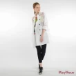 【KeyWear 奇威名品】時尚透視雙排釦長袖風衣