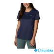 【Columbia 哥倫比亞 官方旗艦】女款-Columbia Hike™快排短袖上衣-深藍色(UAK98050NY/IS)
