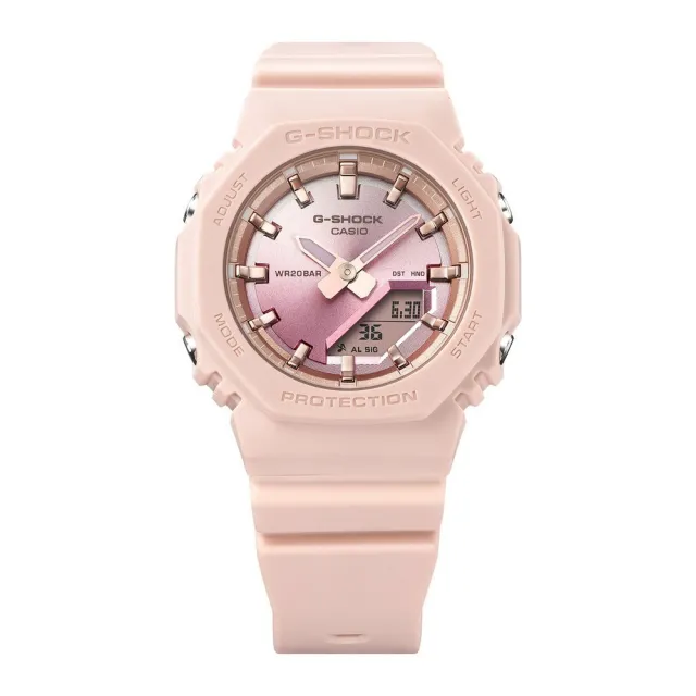 【CASIO 卡西歐】G-SHOCK 日落時刻 光澤漸層 粉紅夕陽 八角形錶殼  電子錶_40.2mm(GMA-P2100SG-4A)