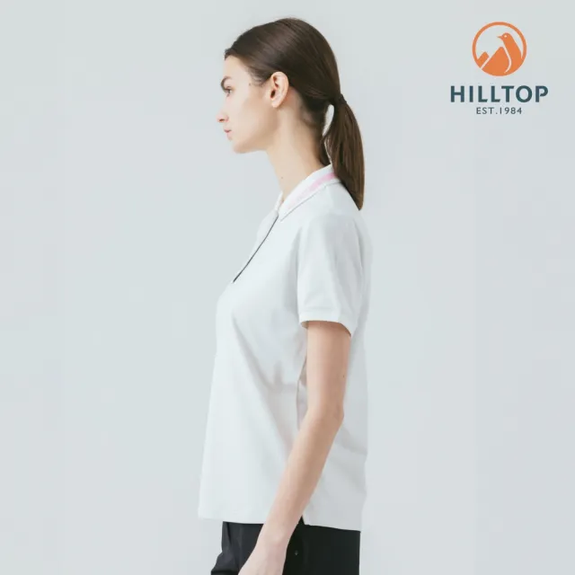 【Hilltop 山頂鳥】ZISOFIT石墨烯抗菌吸濕快乾抗UV涼感彈性POLO衫 女款 白｜PS14XFJ9ECB0