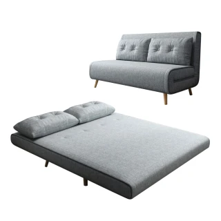 【ZAIKU 宅造印象】懶人折疊沙發床-1.4米棉麻款(多功能伸縮折疊雙人沙發床 預購15天)