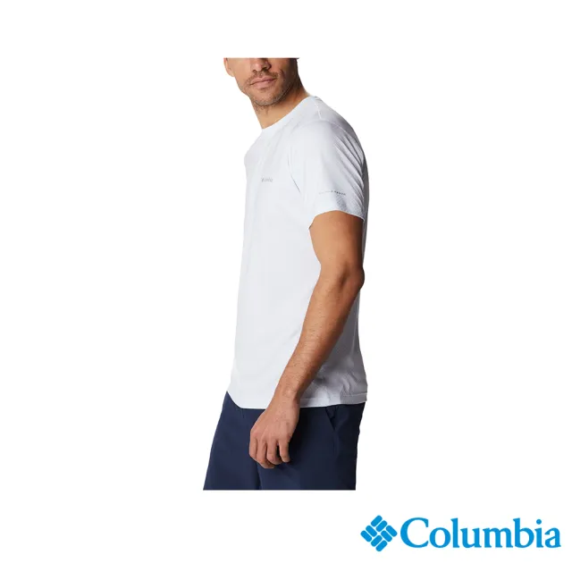 【Columbia 哥倫比亞 官方旗艦】男款-Zero Rules™涼感快排短袖上衣-白色(UAE60840WT/IS)