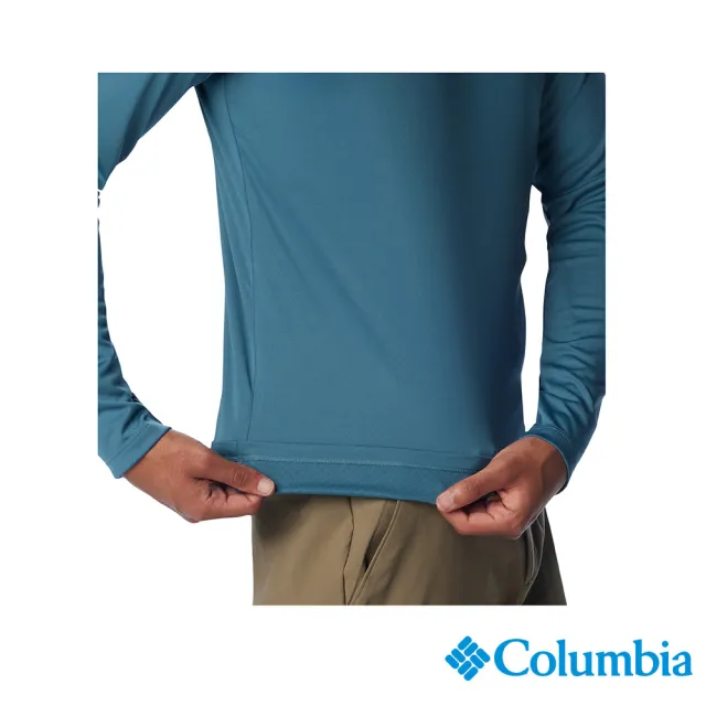 Columbia 哥倫比亞官方旗艦】男款-Zero Rules™涼感快排長袖上衣-碧綠色 
