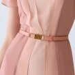 【ILEY 伊蕾】都會氣質大活片雪紡洋裝(粉色；M-XL；1242077032)