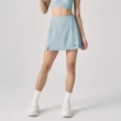 【Mollifix 瑪莉菲絲】抗菌雙層運動褲裙、短裙、瑜珈服(淺湖藍)