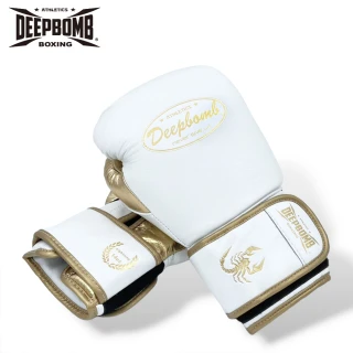【DEEPBOMB】閃電金屬系列拳套-白金色 14oz(拳套 泰拳 拳擊手套 白金色 閃電系列 14oz)