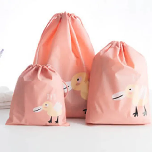 【E.City】買1送1-可愛動物圖案輕旅行束口收納袋3件套(共2組)