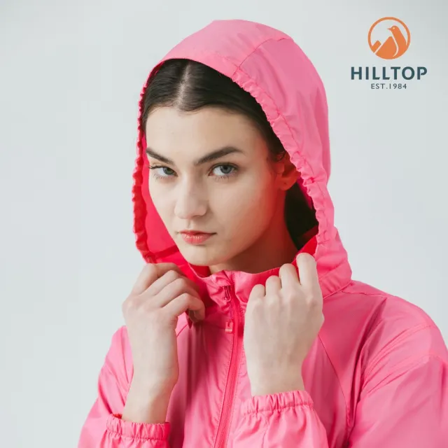 【Hilltop 山頂鳥】超潑水抗UV超輕量外套 女款 桃紅｜PS02XFF6ECF0