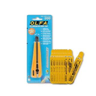 【OLFA】職人用小型美工刀300型(含30度刀片50片)