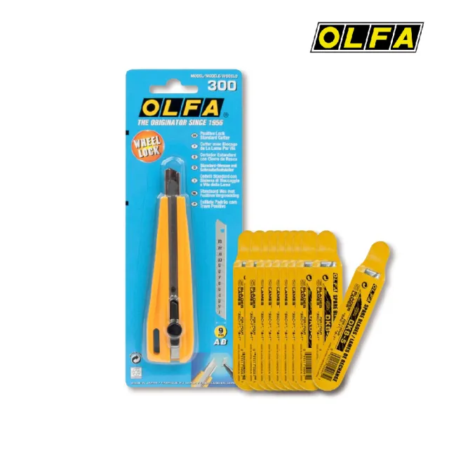 【OLFA】職人用小型美工刀300型(含30度刀片50片)